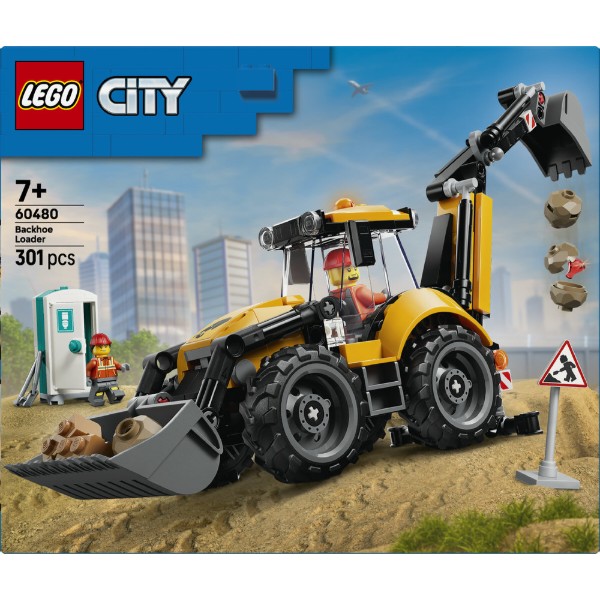 Фото - Конструктор LEGO  City Жовтий екскаватор-навантажувач (60480)