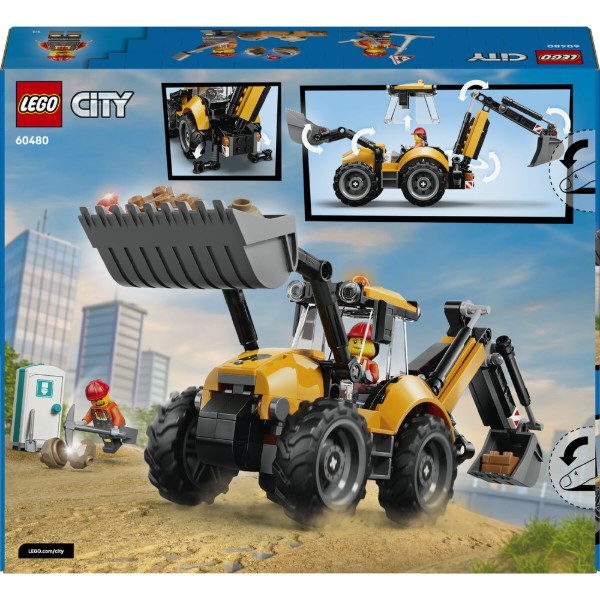 Фото - Конструктор LEGO  City Жовтий екскаватор-навантажувач (60480)