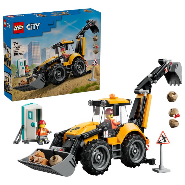 Фото - Конструктор LEGO  City Жовтий екскаватор-навантажувач (60480)