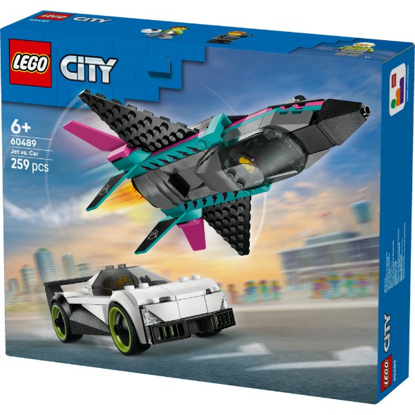 Фото - Конструктор LEGO City Реактивный самолёт против автомобиля (60489)