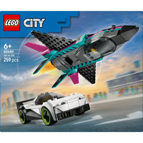 Фото - Конструктор LEGO City Реактивный самолёт против автомобиля (60489)