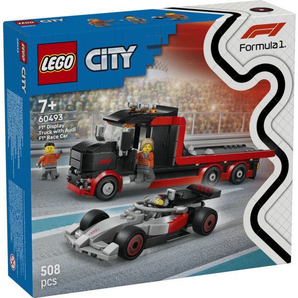 Фото - Конструктор LEGO City Вантажівка для демонстрації F1® із перегоновим автомобілем Audi F1® (60493)