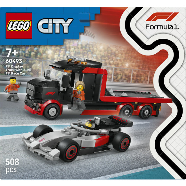 Фото - Конструктор LEGO City Вантажівка для демонстрації F1® із перегоновим автомобілем Audi F1® (60493)