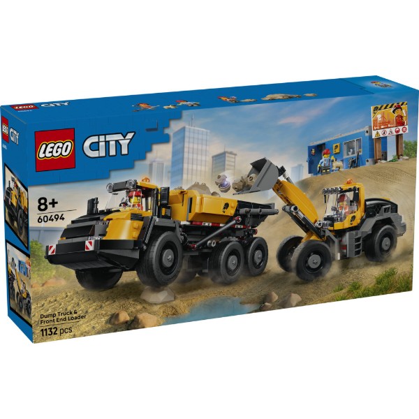 Фото - Конструктор LEGO  City Самоскид і фронтальний ковшовий навантажувач (60494)