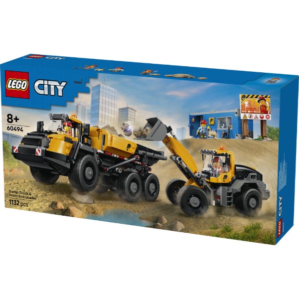 Фото - Конструктор LEGO  City Самоскид і фронтальний ковшовий навантажувач (60494)