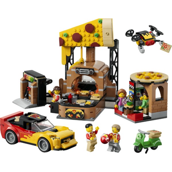 Фото - Конструктор LEGO City Доставка піци з різними транспортними засобами (60496)