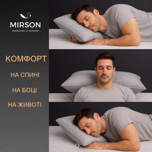Фото - Подушка ортопедическая MirSon №6051 Delicate satin Skyline Men 59х43х12 (2200003261745)