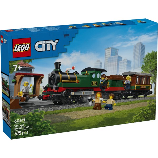 Фото - Конструктор LEGO City Старовинний паровоз (60511)