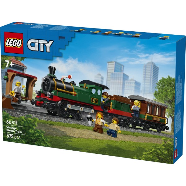 Фото - Конструктор LEGO City Старовинний паровоз (60511)