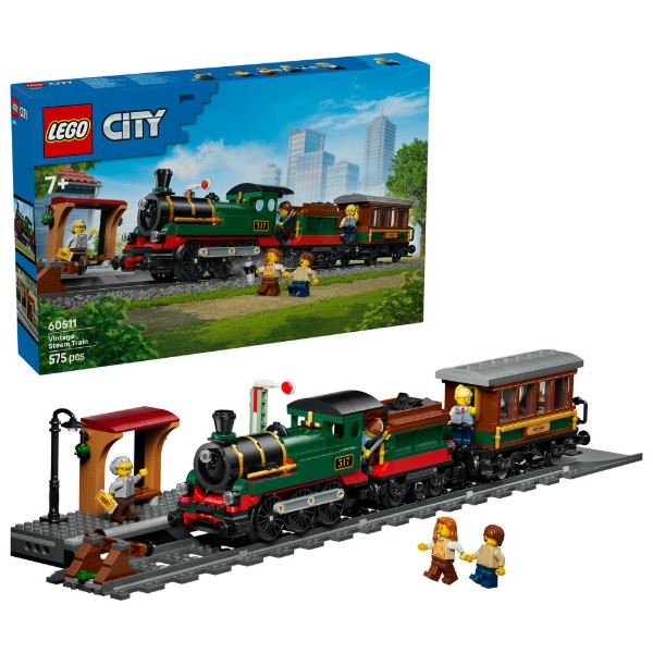 Фото - Конструктор LEGO City Старовинний паровоз (60511)