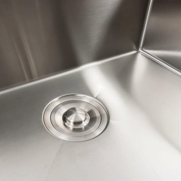 Фото - Мийка кухонна Platinum 60х50 Handmade з підставкою для ножів (сифон круглий, 3,0/0,8)