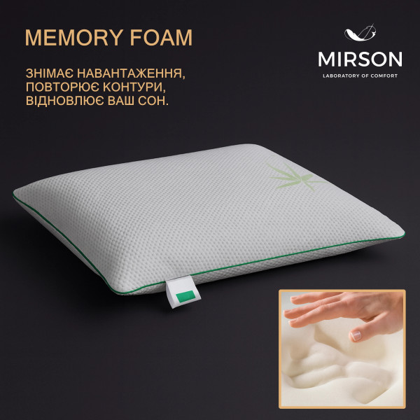 Фото - Подушка ортопедическая MirSon №6059 Green nature Dorotea Men 59х43х12 (2200003261844)