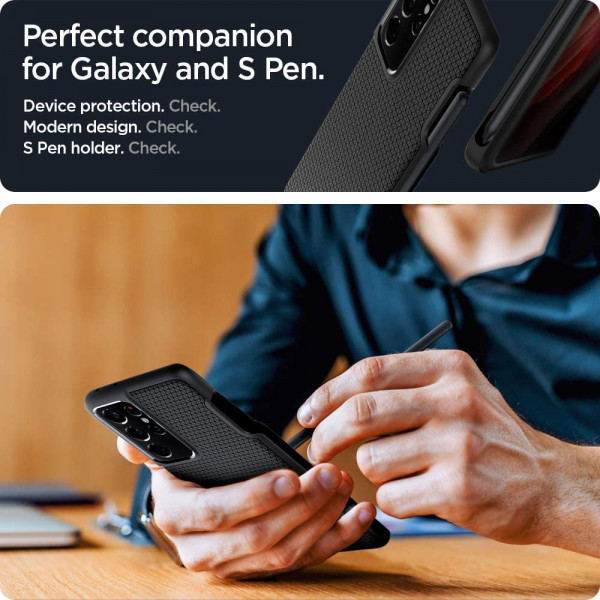 Фото - Чехол для смартфона Spigen for Samsung Galaxy S21 Ultra Liquid Air Pencil Edition Matte Black (ACS02831)