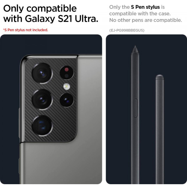 Фото - Чехол для смартфона Spigen for Samsung Galaxy S21 Ultra Liquid Air Pencil Edition Matte Black (ACS02831)