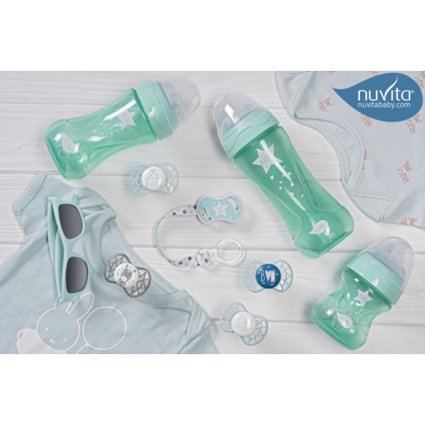 Фото - Пляшка для годування Nuvita Антиколікова Mimic Cool 330 мл Green (NV6052GREEN)