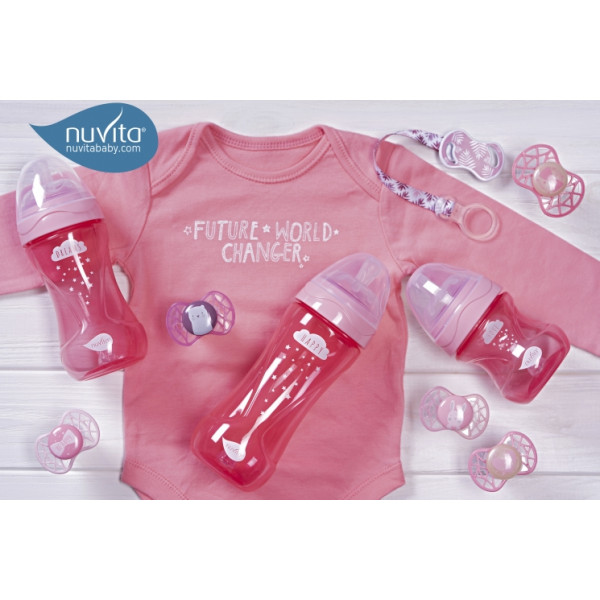 Фото - Бутылочка для кормления Nuvita Антиколиковая Mimic Cool 330 мл Pink (NV6052PINK)