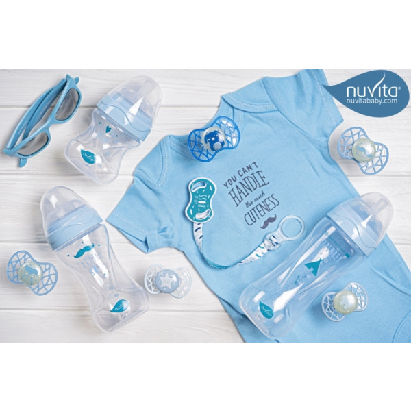 Фото - Симетрична пустушка Nuvita Air55 Cool 0m + "місяць" Бірюзовий (NV7065GE)