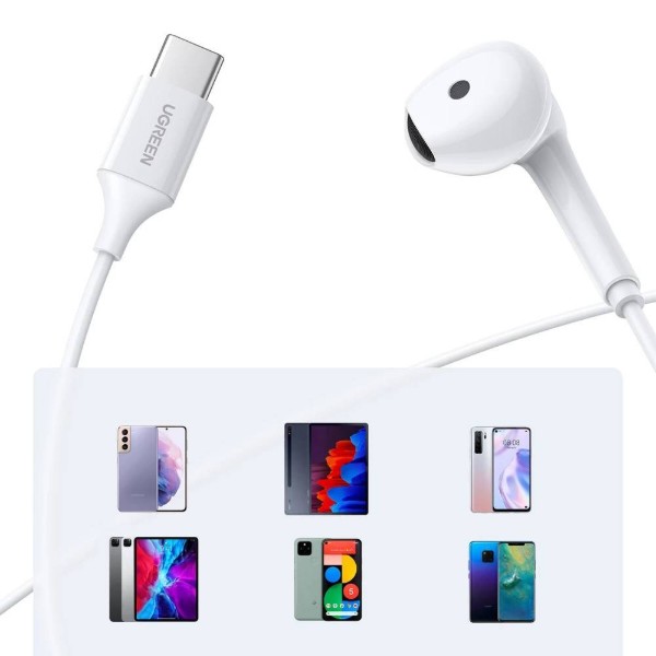 Фото - Наушники вкладыши проводные UGREEN EP101 Wired Earphones with Type-C Connector White (60700)