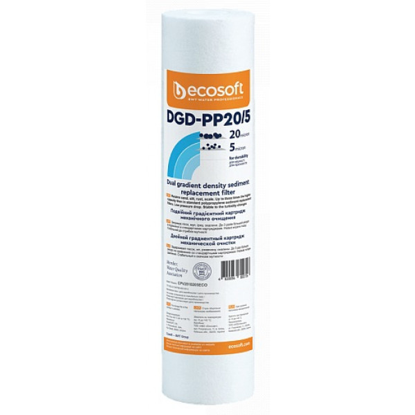 Фото - Картридж для фільтру проточного Ecosoft 2.5х10'' 20-5 мкм (CPV2510205ECO)