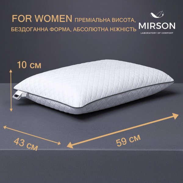 Фото - Подушка ортопедическая MirSon №6083 Steep Line Silver WoMen 59х43х10 (2200003262377)