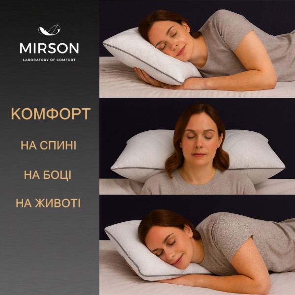 Фото - Подушка ортопедическая MirSon №6083 Steep Line Silver WoMen 59х43х10 (2200003262377)