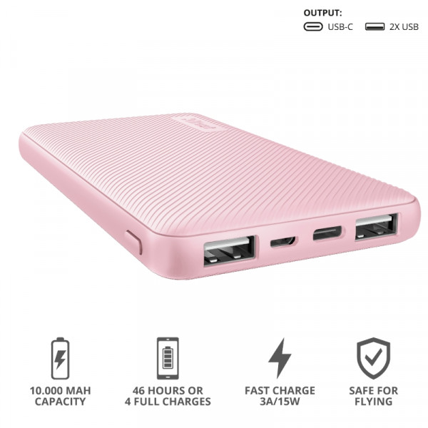 Фото - Батарея мобильная Trust Primo 10000 mAh Pink (23897)