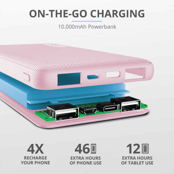 Фото - Батарея мобильная Trust Primo 10000 mAh Pink (23897)