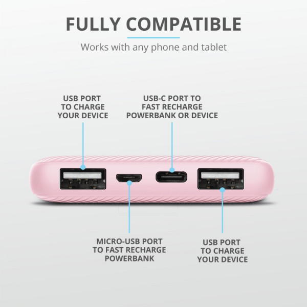 Фото - Батарея мобильная Trust Primo 10000 mAh Pink (23897)