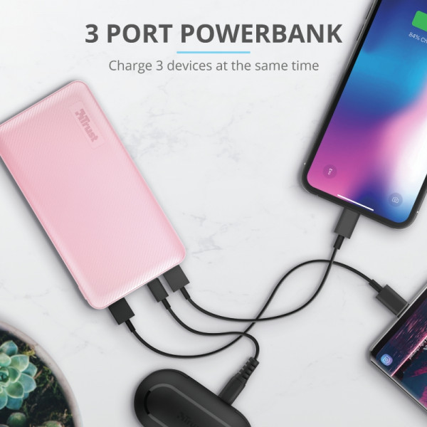 Фото - Батарея мобильная Trust Primo 10000 mAh Pink (23897)