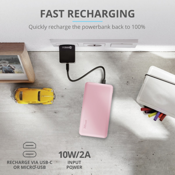 Фото - Батарея мобильная Trust Primo 10000 mAh Pink (23897)