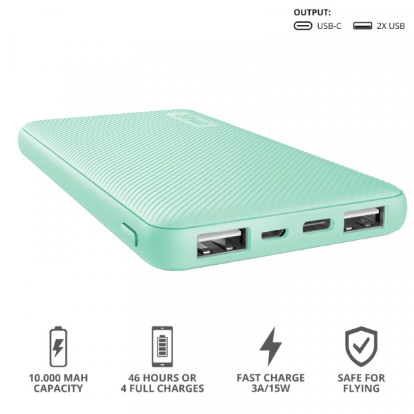 Фото - Батарея мобильная Trust Primo 10000 mAh Mint (23898)