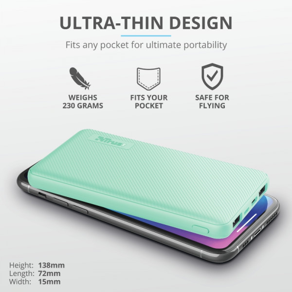 Фото - Батарея мобильная Trust Primo 10000 mAh Mint (23898)