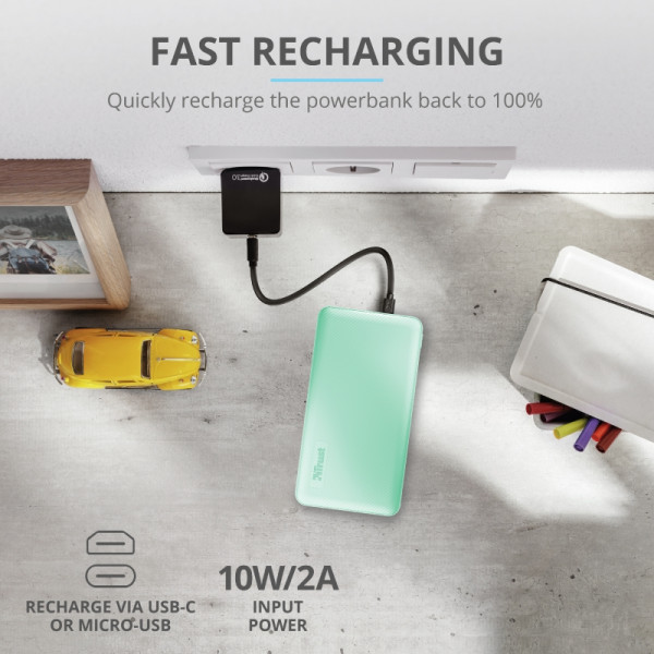 Фото - Батарея мобильная Trust Primo 10000 mAh Mint (23898)