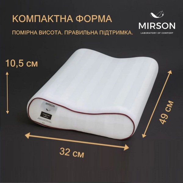 Фото - Подушка ортопедическая MirSon №6087 Noble stripe Royal Pearl 49х32х10.5 (2200003262414)