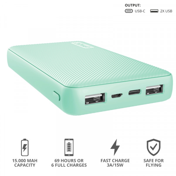 Фото - Батарея мобильная Trust Primo 15000 mAh Mint (23902)
