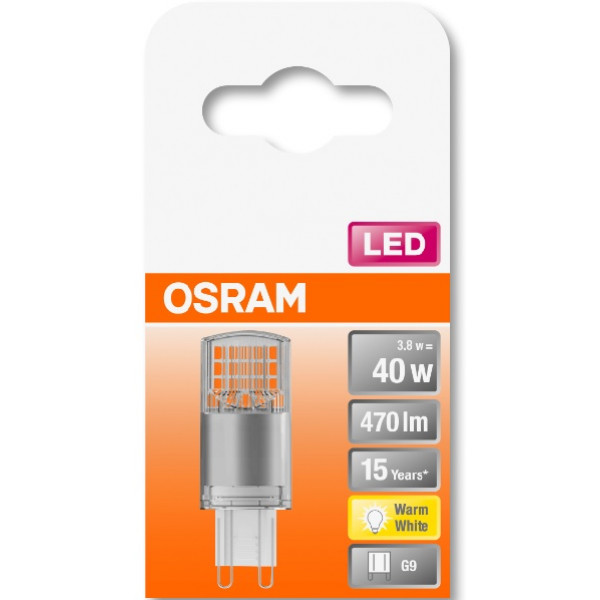 Фото - Лампочка світлодіодна Osram LEDPIN40 3,8W/827 230V CL G9 10X1 (4058075432390)
