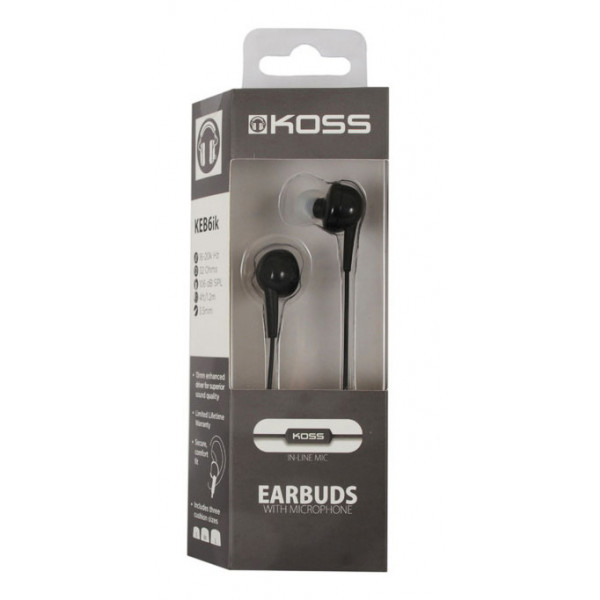 Фото - Навушники вкладиші дротові Koss KEB6iK Mic Black