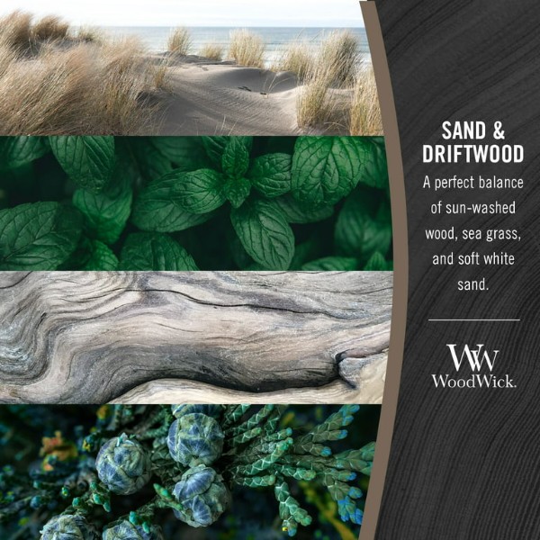 Фото - Свеча стекло Woodwick Mini Mint Leaves & Oak (Листья Мяты и Дуб) 85г (1721690E)
