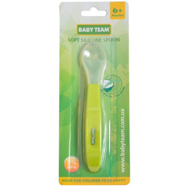 Фото - Дитяча ложечка Baby Team М'яка силіконова ложечка (6102_салатова)