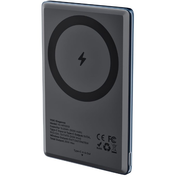Фото - Батарея мобильная YOKI Magnetic Elegance 15W 5000 mAh (YK-MPE515 Deep Blue)