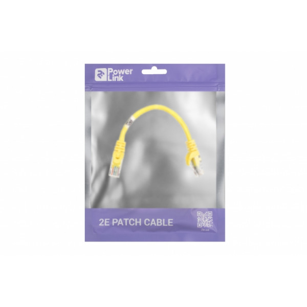 Фото - Кабель патч-корд 2E Cat 5e UTP RJ45 26AWG 0.20 m Yellow (2E-PC5ECA-020YLW)