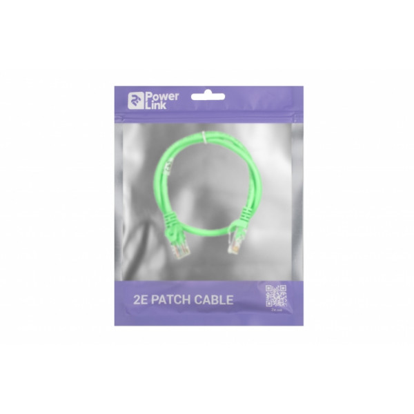Фото - Кабель патч-корд 2E Cat 5e UTP RJ45 26AWG 0.50 m Green (2E-PC5ECA-050GRN)