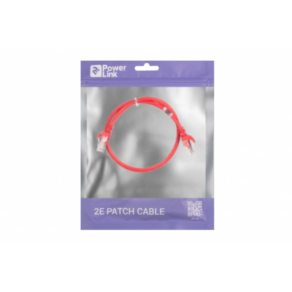 Фото - Кабель патч-корд 2E Cat 5e UTP RJ45 26AWG 0.50 m Red (2E-PC5ECA-050RD)