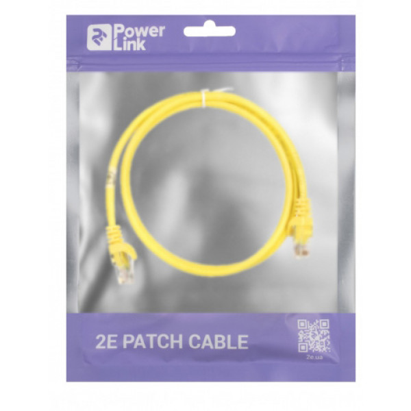 Фото - Кабель патч-корд 2E Cat 5e UTP RJ45 26AWG 1.00 m Yellow (2E-PC5ECA-100YLW)