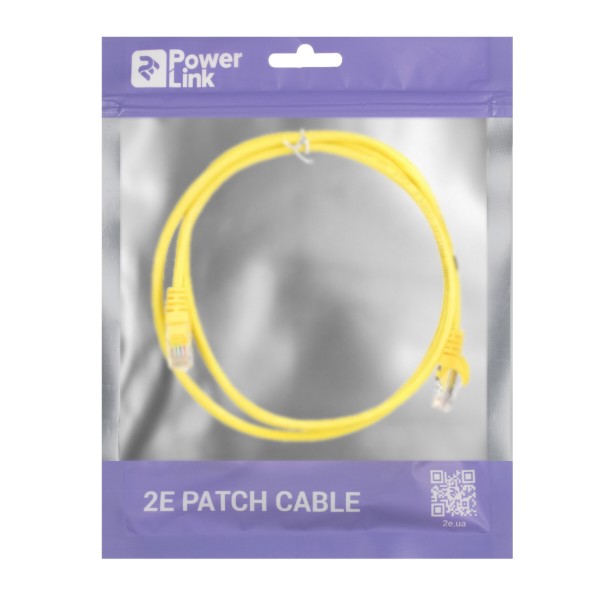 Фото - Кабель патч-корд 2E Cat 5e UTP RJ45 26AWG 1.20 m Yellow (2E-PC5ECA-120YLW)