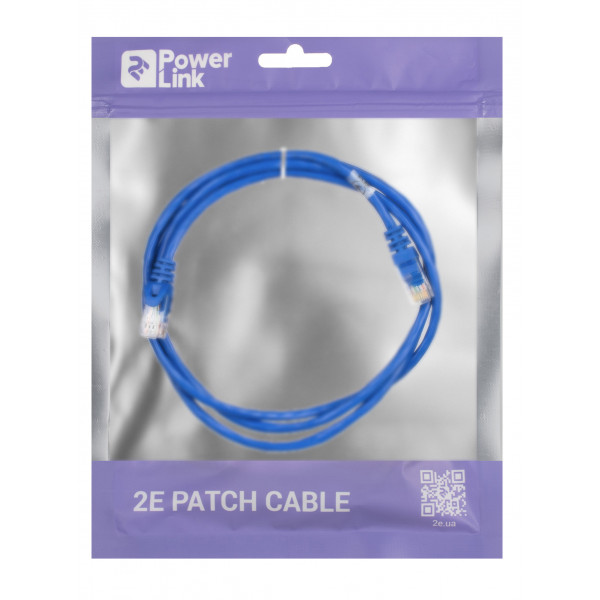 Фото - Кабель патч-корд 2E Cat 5e UTP RJ45 26AWG 1.50 m Blue (2E-PC5ECA-150BL)
