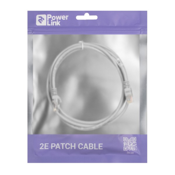 Фото - Кабель патч-корд 2E Cat 5e UTP RJ45 26AWG 1.50 m Grey (2E-PC5ECA-150GRY)