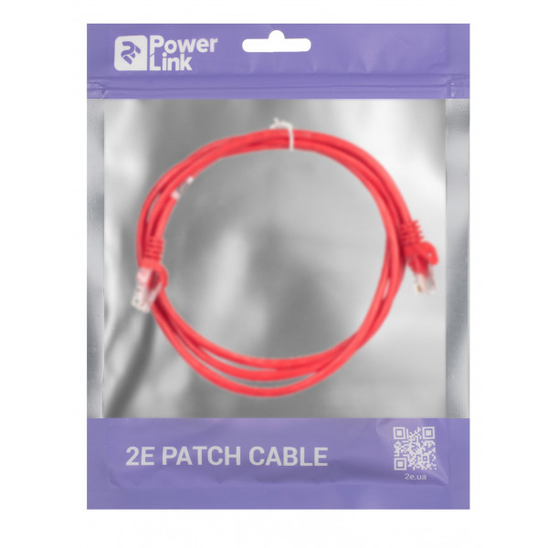 Фото - Кабель патч-корд 2E Cat 5e UTP RJ45 26AWG 1.50 m Red (2E-PC5ECA-150RD)