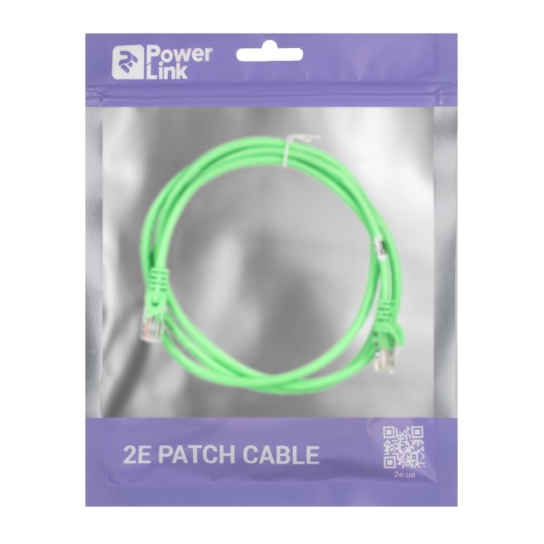 Фото - Кабель патч-корд 2E Cat 5e UTP RJ45 26AWG 1.50 m Green (2E-PC5ECA-150GRN)