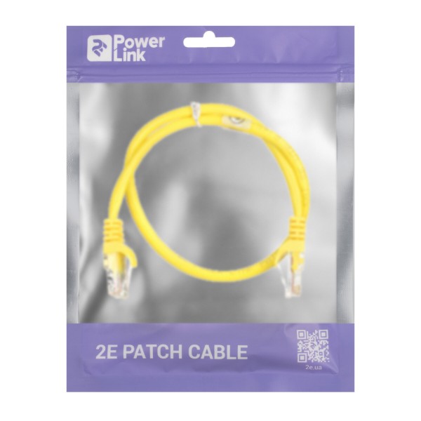 Фото - Кабель патч-корд 2E Cat 5e UTP RJ45 26AWG 0.50 m Yellow (2E-PC5ECOP-050YLW)